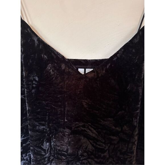 Kensie Small Mini Black Body-con Crushed Velvet Slip Dress - Picture 2 of 6